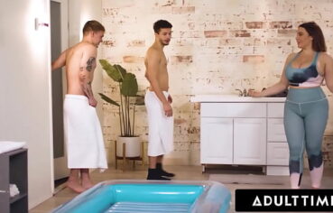 ADULT TIME – Busty Masseuse Natasha Nice DOUBLE NURU MASSAGE & 3-WAY With Inexperienced Studs!